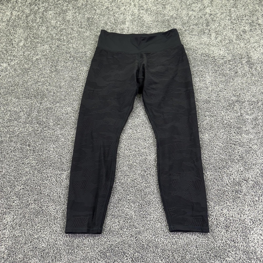 Athleta Leggings Womens M Black Phenom Camo 7/8 Tight Ankle Ventilated Stretch